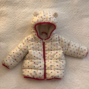 Baby Gap polka dot, critter eared coat